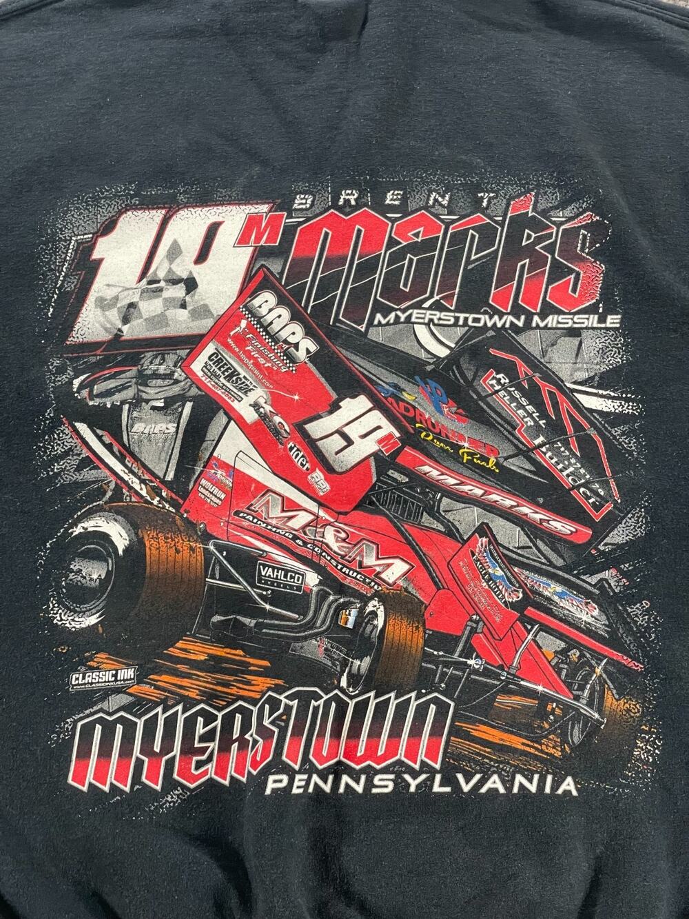 Brent Marks Myerstown Missile Sprint Car Racing Hoodie Sweatshirt Medium Black
